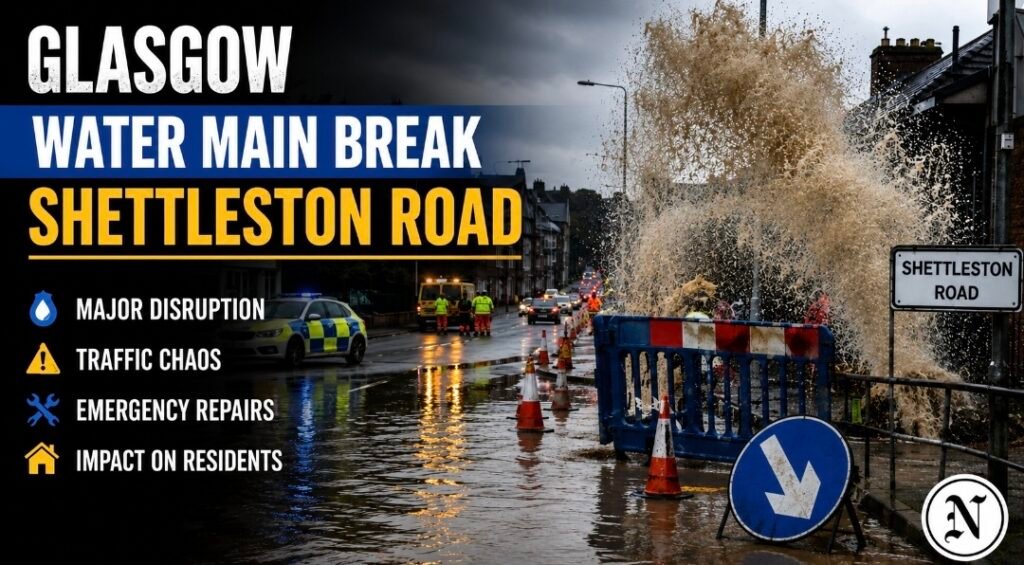 glasgow water main break shettleston road Sparks Concern