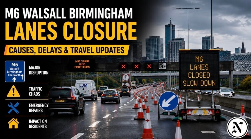 M6 Walsall Birmingham Lanes Closure Causes Travel Chaos