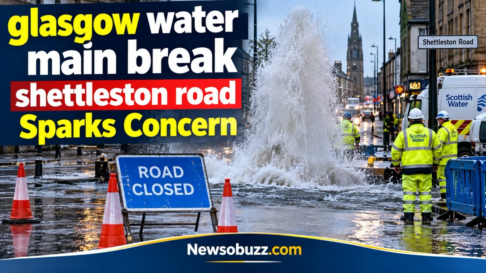 glasgow water main break shettleston road Sparks Concern